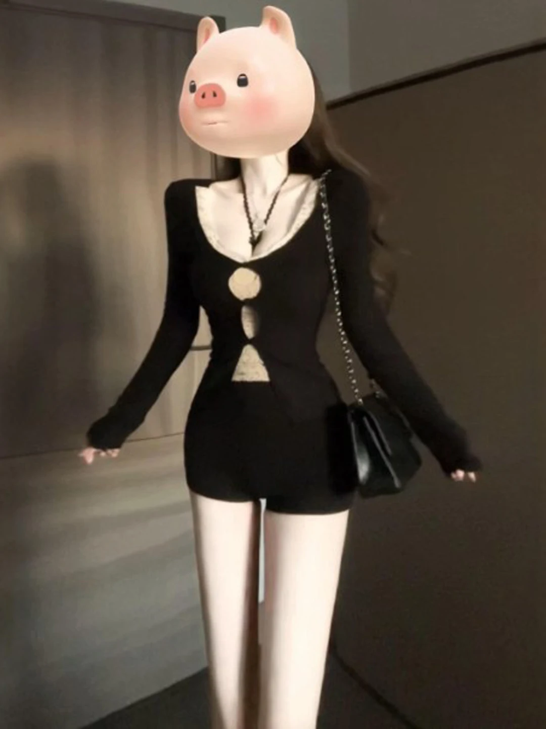 

Сексуальный топ с вырезами и уникальным дизайном для молодых женщин, весенний повседневный топ с V-образным вырезом и длинными рукавами, однотонный