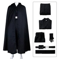 AIAI 2025Luke Skywalker Cosplay Costume Luke Black Battle Top Pants Cloak Full Set Outfits for Men Halloween Carnival Suit
