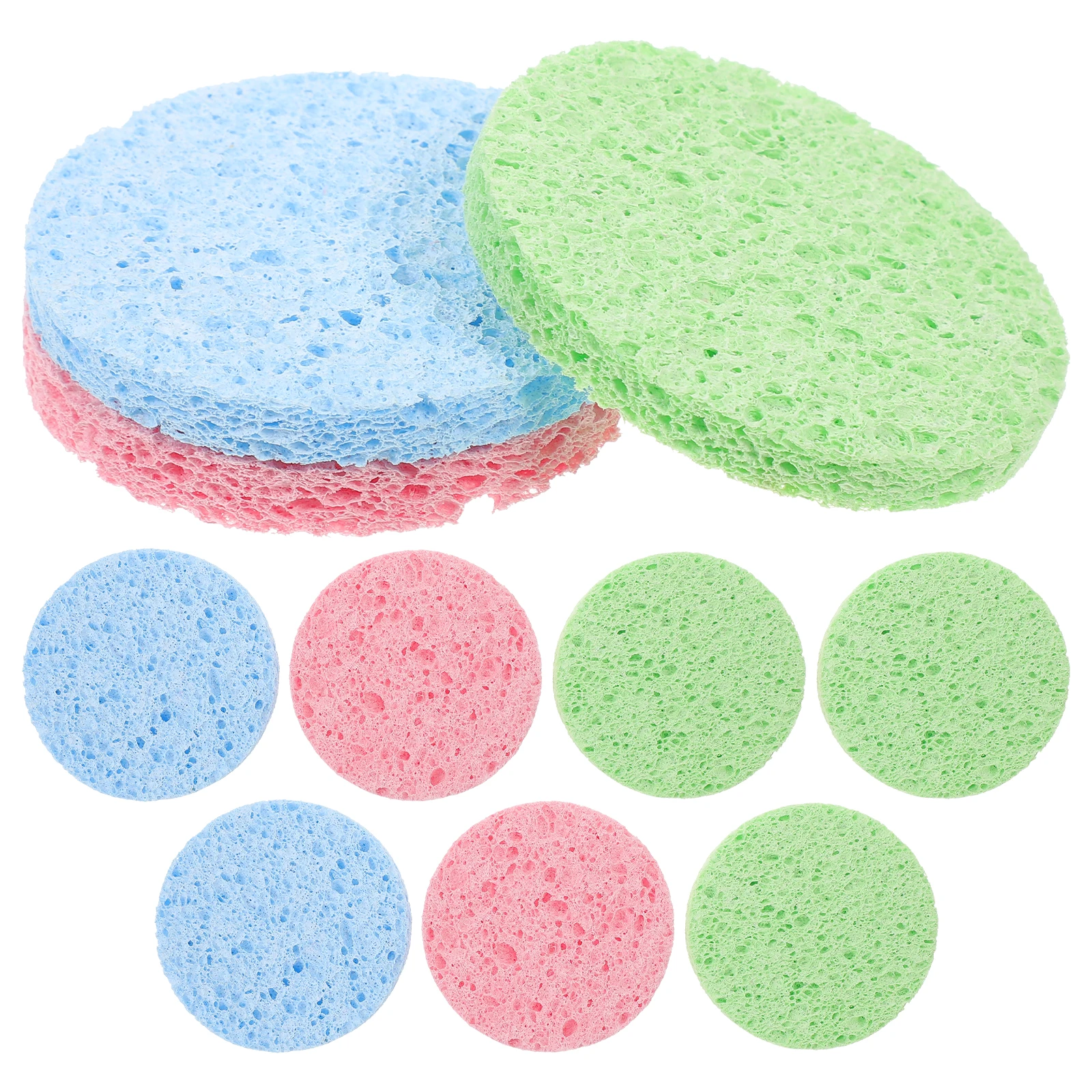 

10 Pcs Facial Sponges Gently Exfoliates Deep Cleans Pores Reusable Pads Makeup Remover Powder Puff Cleanse