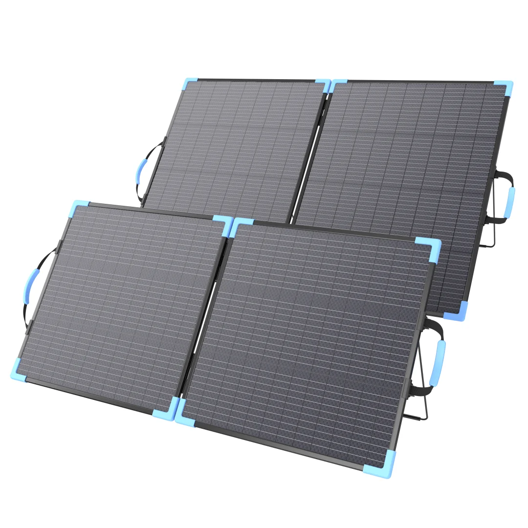 E-POWO 220W/110W Tragbares Solarpanel, faltbar & langlebig für Wohnmobil, Boot, Wohnwagen, Camping, komplett mit verstellbarem Ständer und Hülle