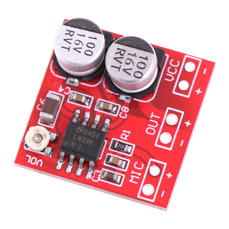 1pc LM386 DC 5V-12V Electret Microphone Power Amplifier Board Gain 200 Times MIC Amp Operating Voltage: DC 4V-12V