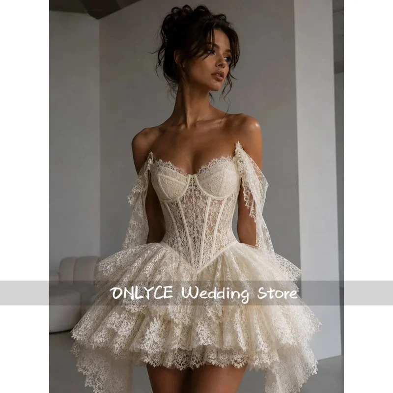 Customized Tiered Ruffle Ball Gown Prom Dress Lace Appliques vestidos de noche Detachable Sleeves Evening Dresses 2026