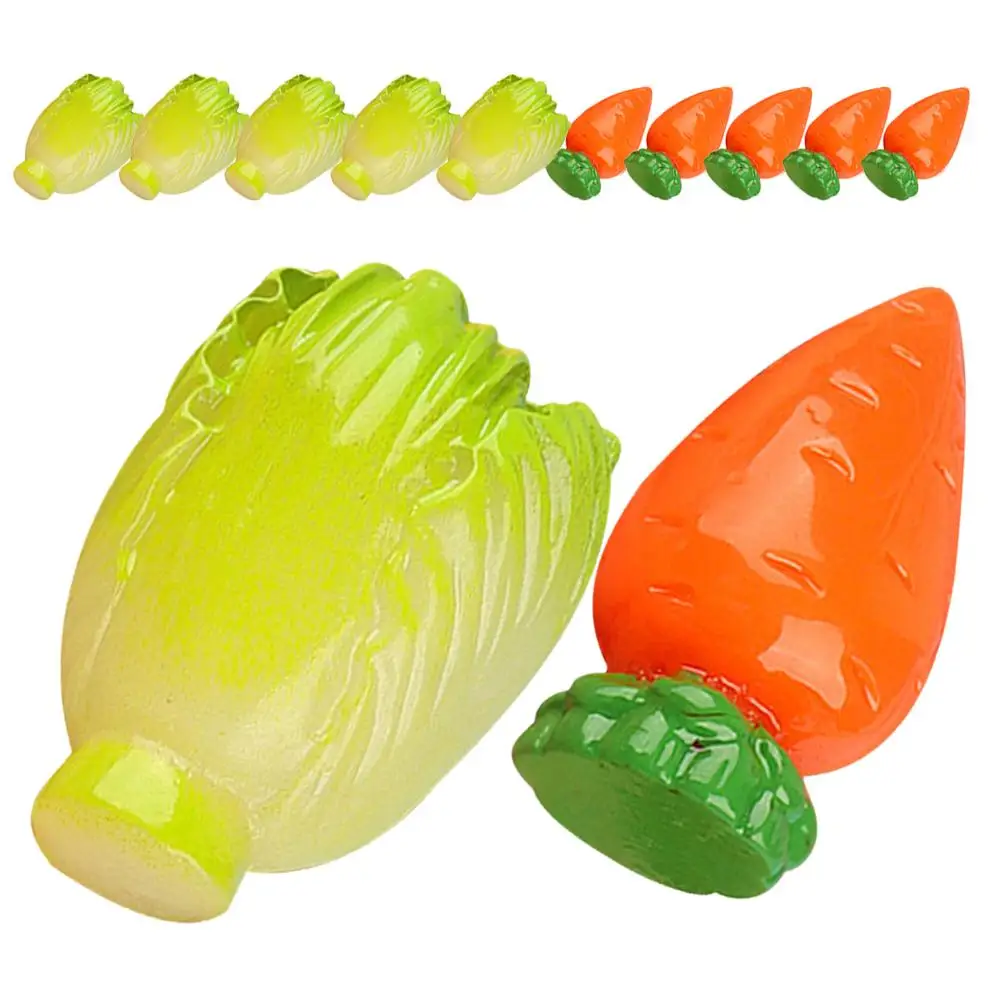 

12 Pcs Artificial Vegetables Carrot Cabbage Decor Faux Resin Lifelike Kitchen Display Prop Educational Toy