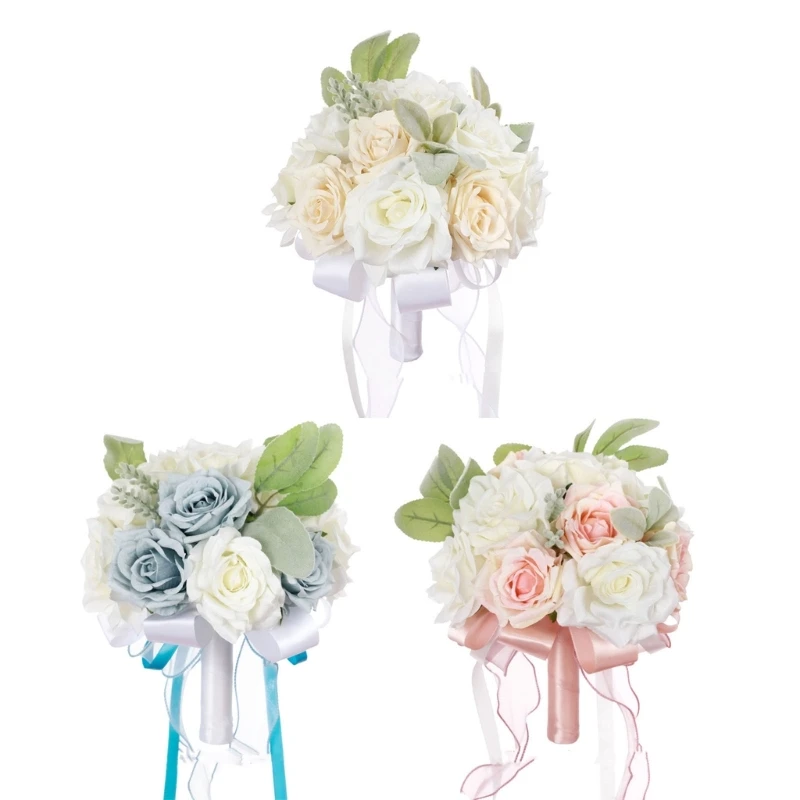 

Amazing Bridal Bouquet Fake Flowers Artificial Roses Captivating Bridesmaids Flower Suiatble for Weddings & Photoshoots