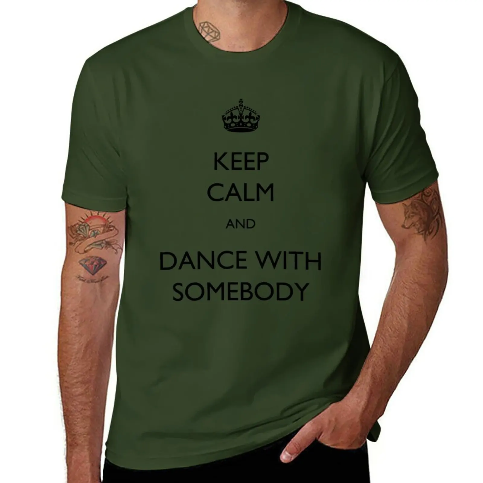 

New Keep Calm and Dance With Somebody T-Shirt sweat shirts summer top quick drying t-shirt mens t shirt graphic