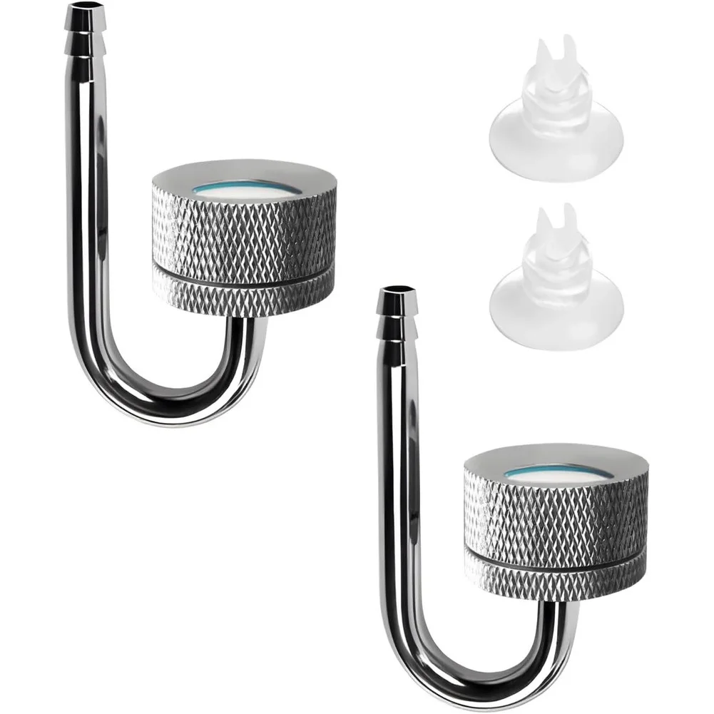 U Shape Tube Aquarium Diffuser Aluminum Alloy Construction Efficient Dispersion Easy Film Replacement Strong Suction Cup