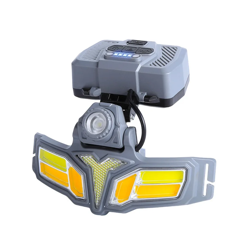 Protective Solar Induction Headlight with Long Lasting Lithium Battery Red Blue Warning for Outdoor Emergency Use