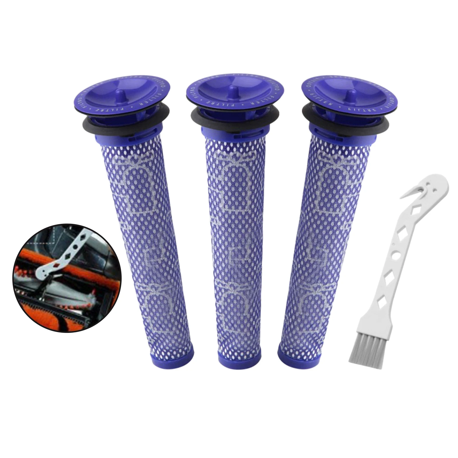 3 Pack Pre Filters for DC58 DC59 V6 V8 Vacuum Replaces 965661-01