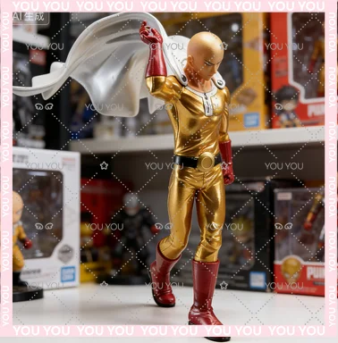 

Qwiooe Original BP Japanese One Punch Man DXF Saitama Teacher Metallic PVC Action Anime Figurine Model Toys Birthday Gift