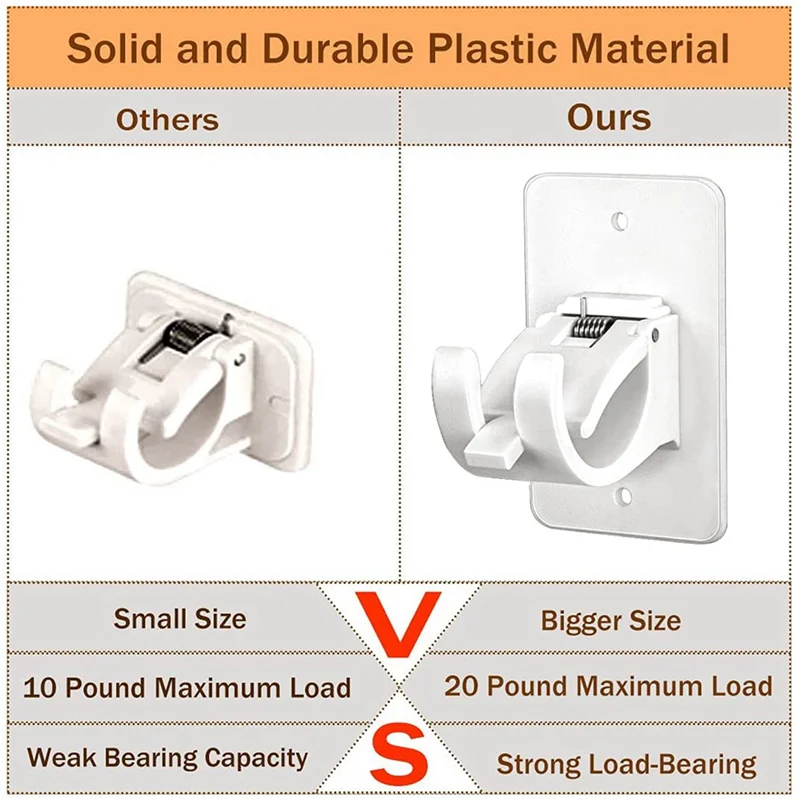 

ABWP-держатель кронштейна для карниза, 12 шт., самоклеящийся крючок для перекладины, вешалка без сверл, крючки для настенного крепления, столб для драпировки