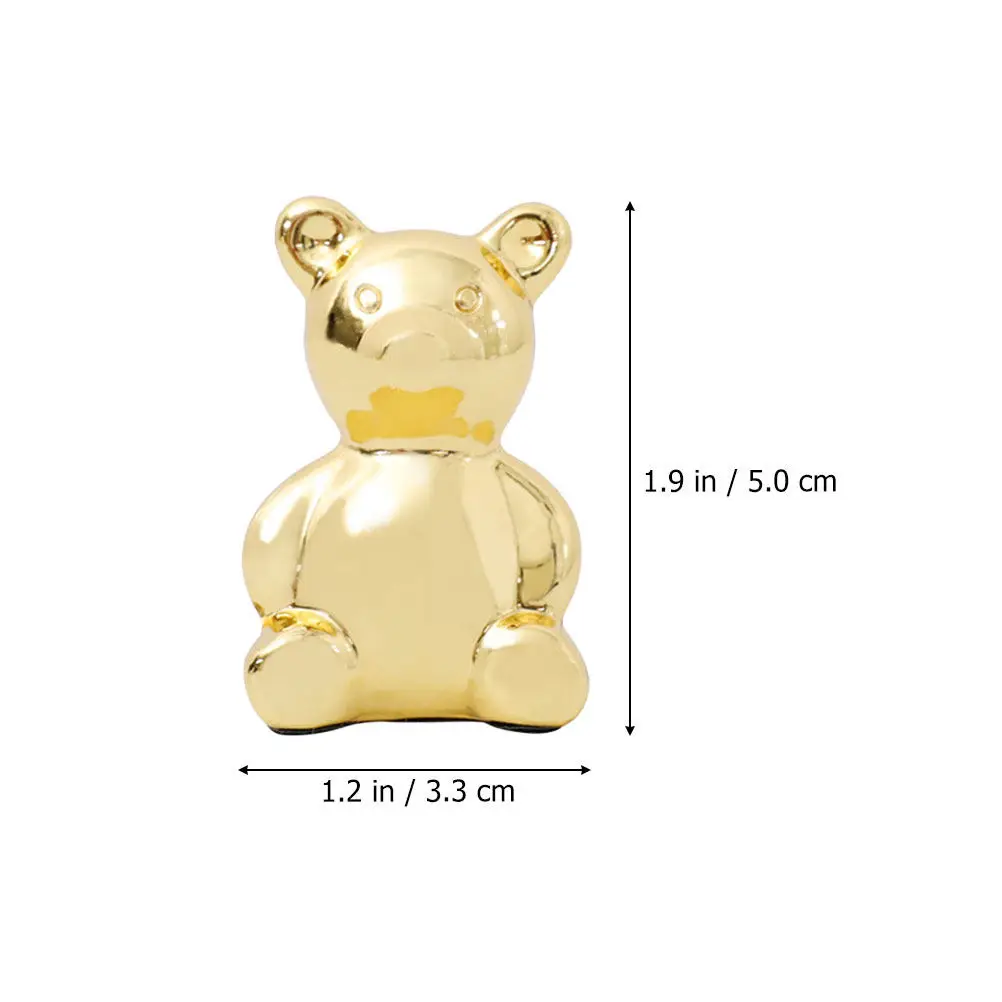 2Pcs Miniature Alloy Bear Ornament Desktop Tabletop Decor for Home Office Shop Hotel Mall Modern Rustic European Style Lively