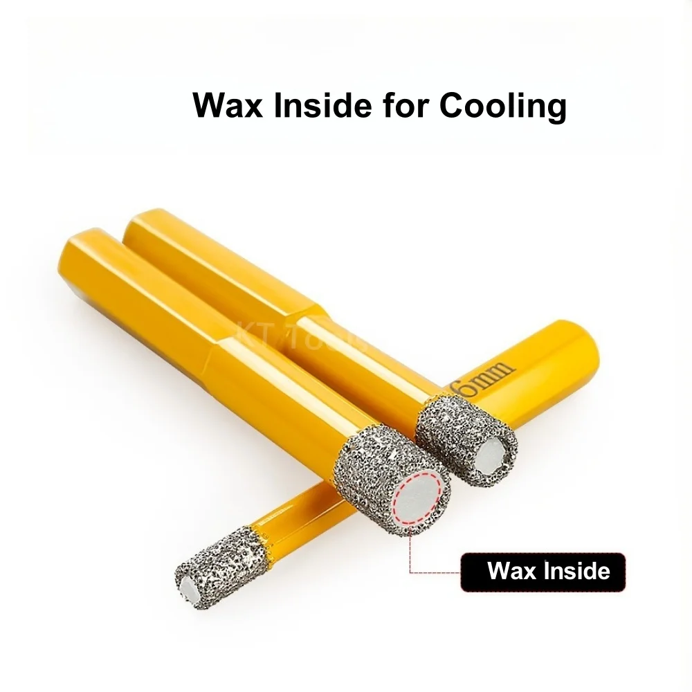 Set di punte diamantate brasate da 5 pezzi per piastrelle, vetro, marmo, granito, sega a tazza per perforazione a secco per trapano elettrico, seghe a tazza diamantate a secco