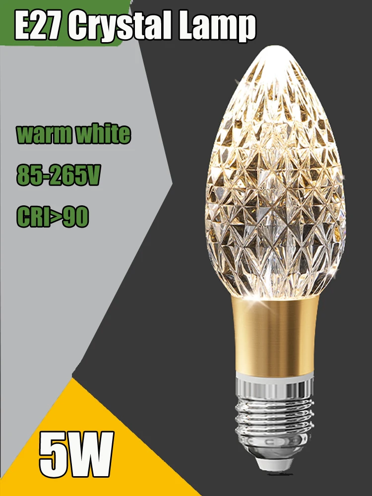 Modern 5W E27 Crystal Lamp Elegant Chandelier Lighting  LED Ceiling Pendant Light for Living Room Bedroom