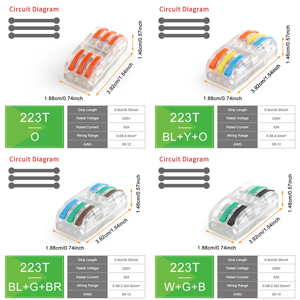 Schnellverbinder für Kabel, Hebelmuttern, Push-in-Klemmenblöcke, universelle Kabelklemmen, elektrische Verbindungselemente, 2-, 3-, 4-, 5-polig, für LED-Leuchten. – Detail 5