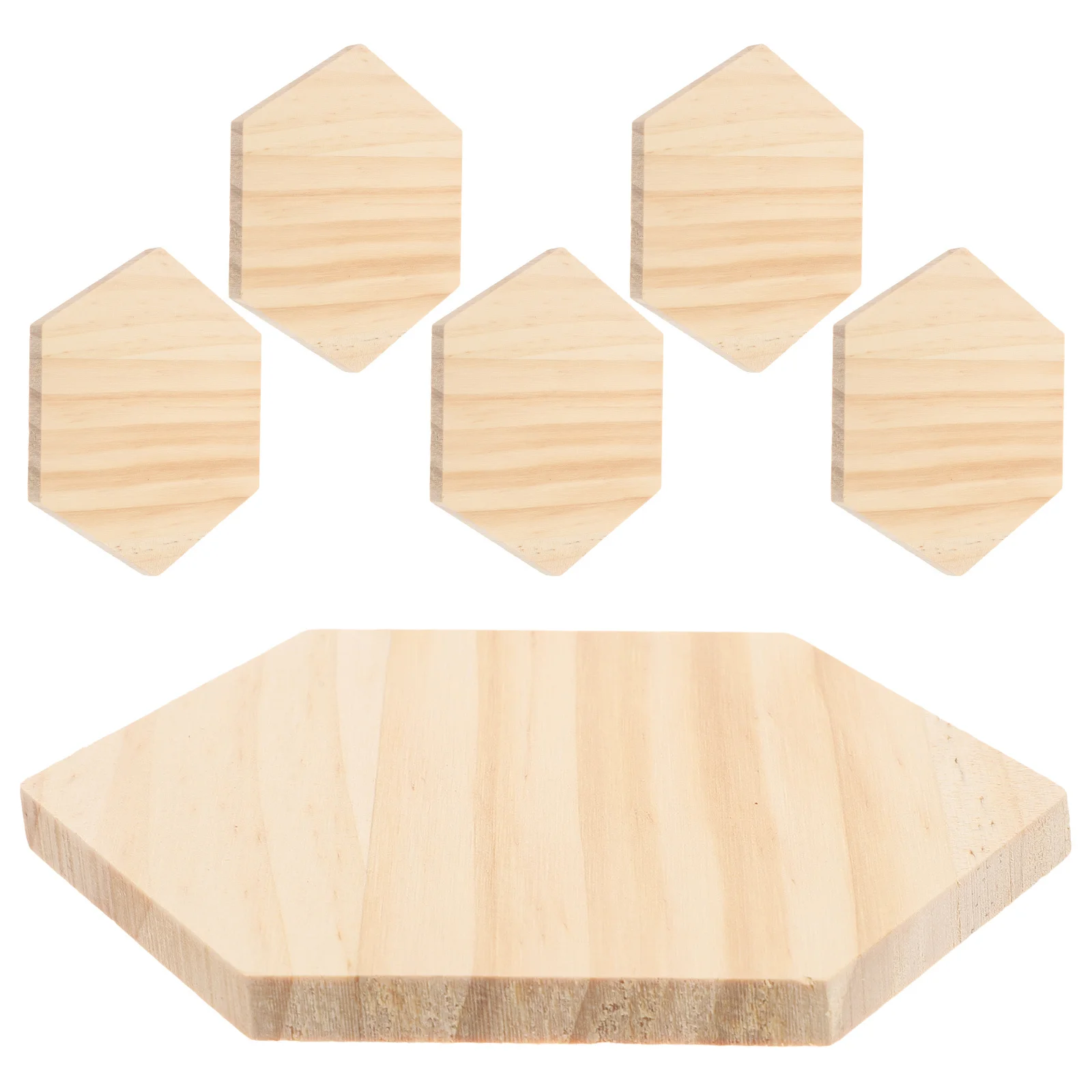 

6Pcs Hexagon Wood Coasters Non Slip Blank Wooden Coaster Set for DIY Painting Engraving Decorating Cup Pads Wood Coasters
