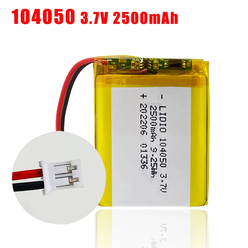 

104050 3.7V 2500mAh Rechargeable Li- Polymer Lithium Batteries for GPS MP3 4 5 Driving Recorder Camera LED Light GPS