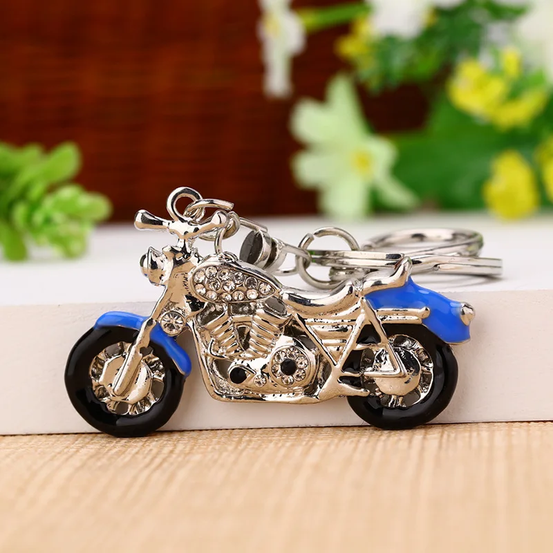 New Fashion Motorcycle Keychain Trinket Motor Scooter Crystal Car Key chain Bag Charm Women's Key Ring