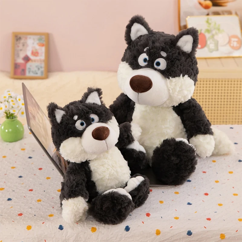 Cute Gray Wolf Plush Toy Super Soft Stuffed Animal Doll Adorable Plush Comfort Doll Perfect Gift For Kids Boys Girls Presents