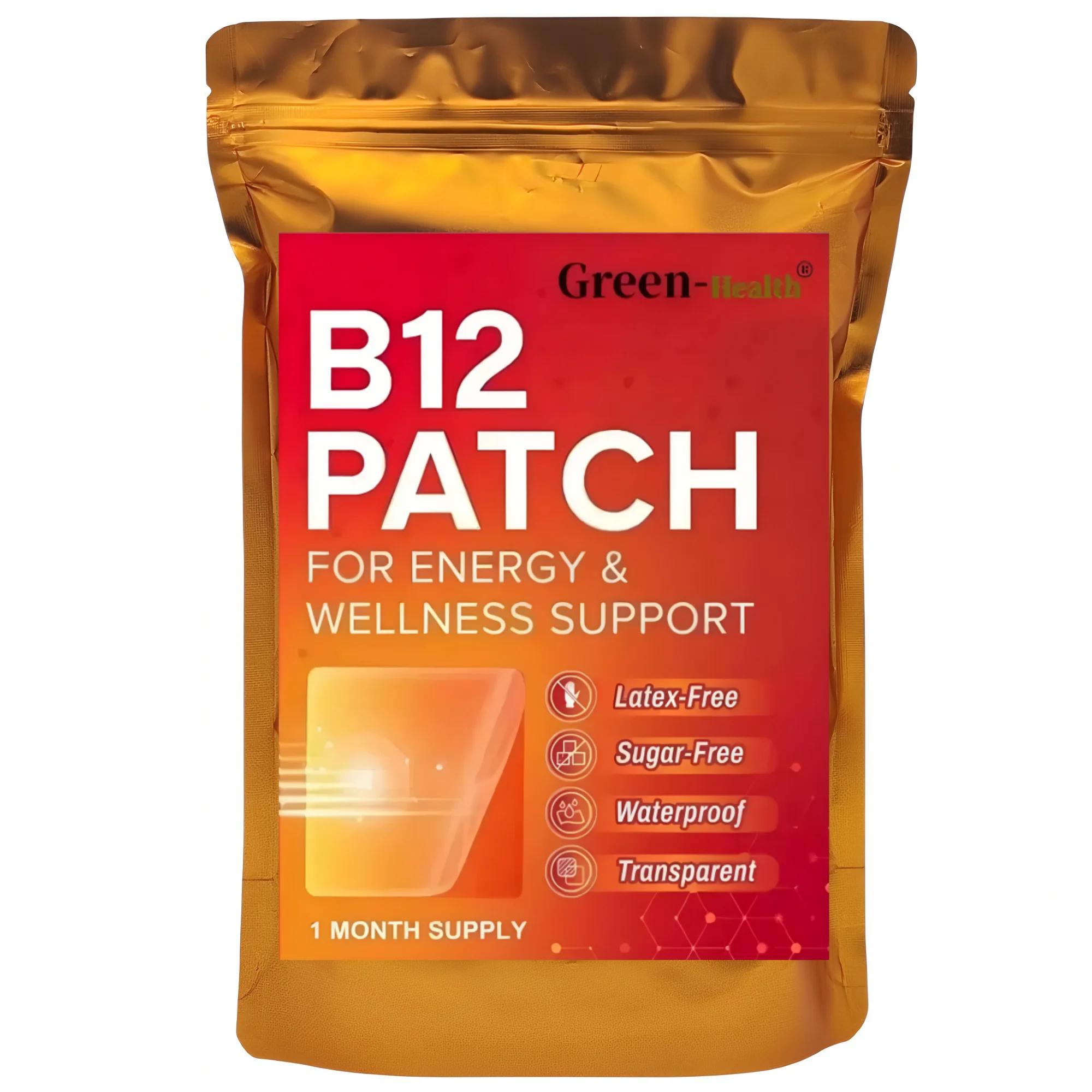 Daily B12 Patch Transdermal Self-adhesive Natural Blend 30 Count For 1 Month Supply Of Vitamin B12 Patches