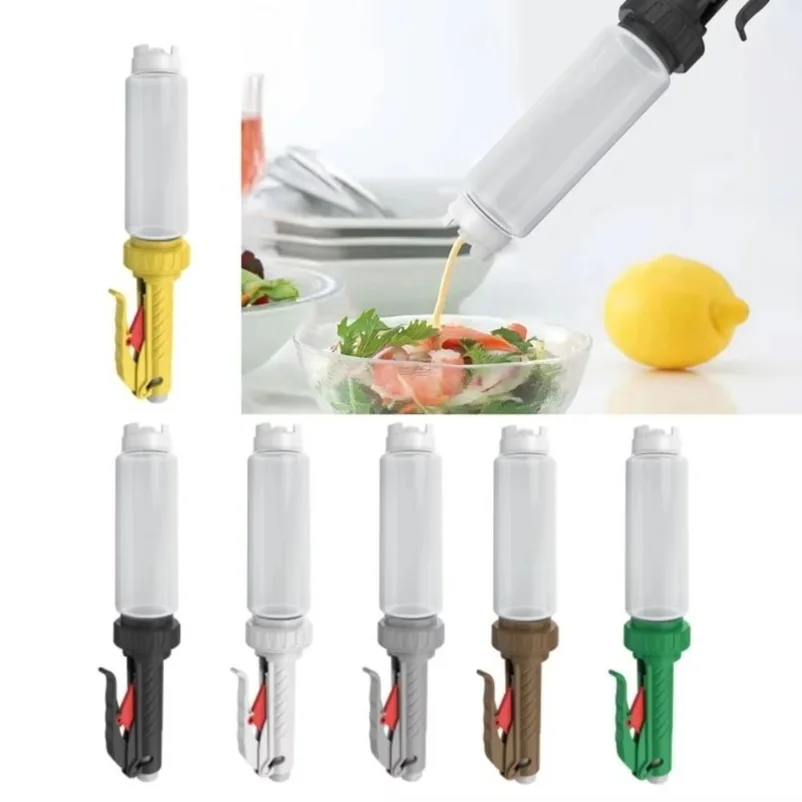 Enduring Plastic Sauce Squeezer Refillable Hanging Design Squeeze Bottle 480ml Portable Sauce Dispenser For Coffee