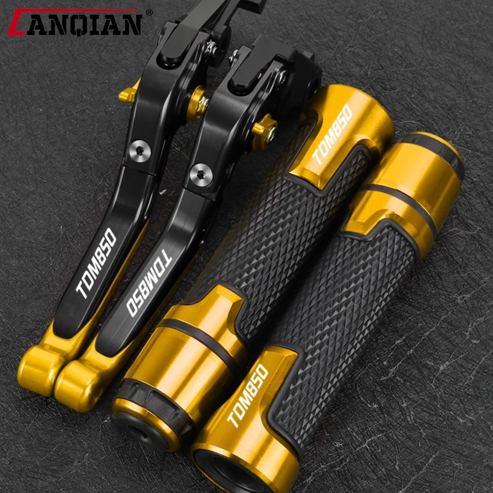 

Folding Brake Clutch Levers Handlebar Grip Handles bar Hand Grips Motorcycle Accessories FOR YAMAHA TDM850 TDM 850 1991-2002