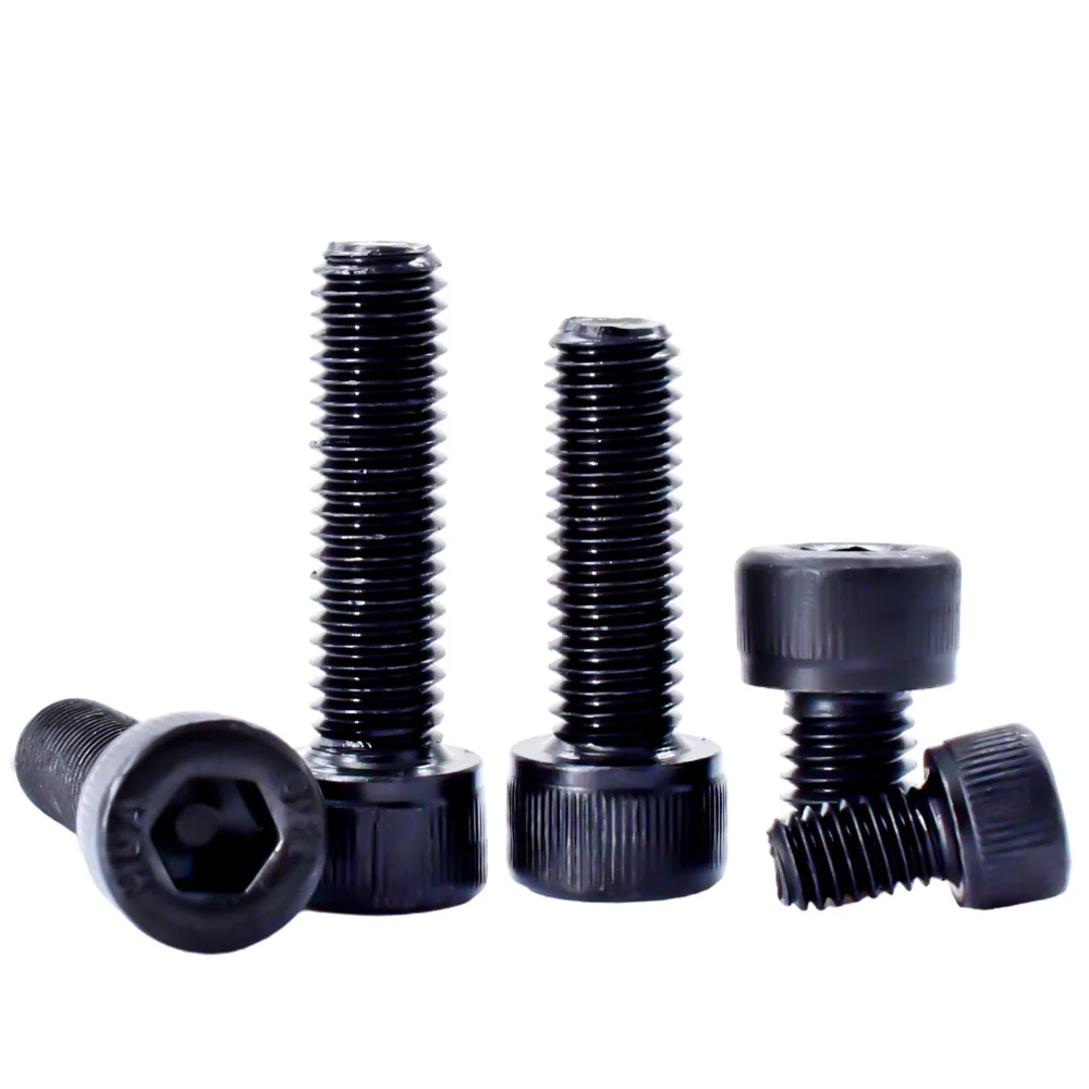 10-100pcs Hex Socket Head Cap Bolt Screw  M4 M5 M6 M8 Black Grade12.9 Carbon Steel Allen Head Screws Length 8mm-45mm
