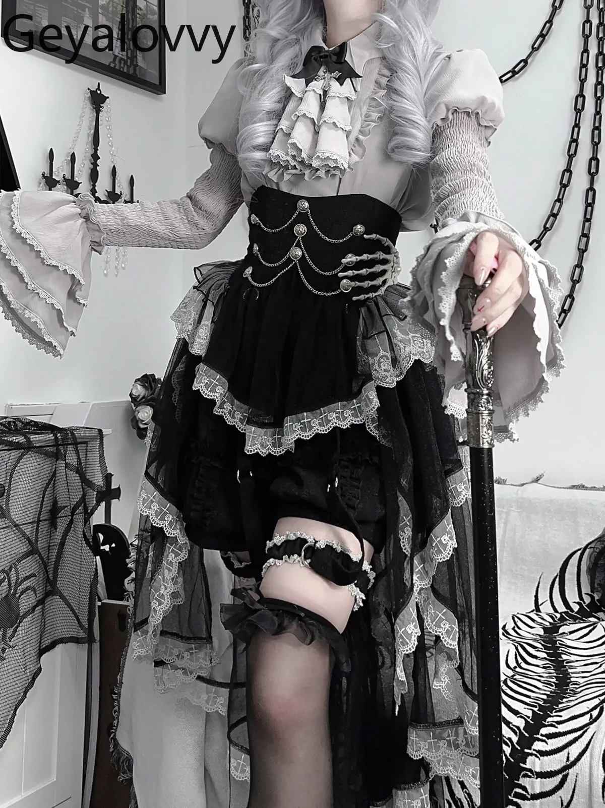 

Original Lolita Suit Halloween Costume Women's Cosplay Gothic Punk Style 3 Piece Sets Womens Casual Outfits Spring Autumn