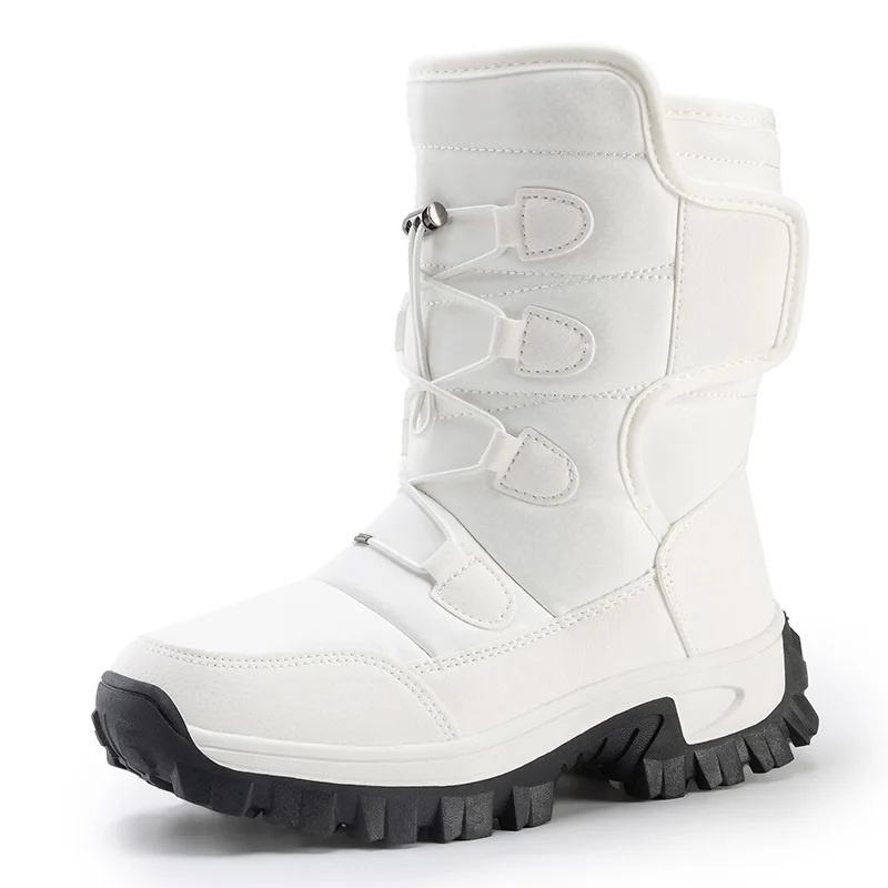 

Мужские и женские зимние ботинки высокого качества, утолщенные уличные кожаные ботильоны на толстой подошве, теплая одежда, устойчивая к высоким качеством