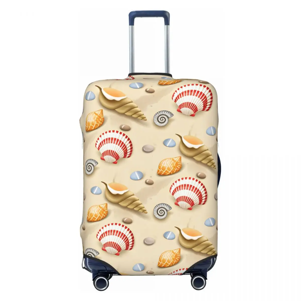 Custom Summer Beach Shell Pattern Luggage Cover Cute Suitcase Protector Covers Suit For 18-32 inch