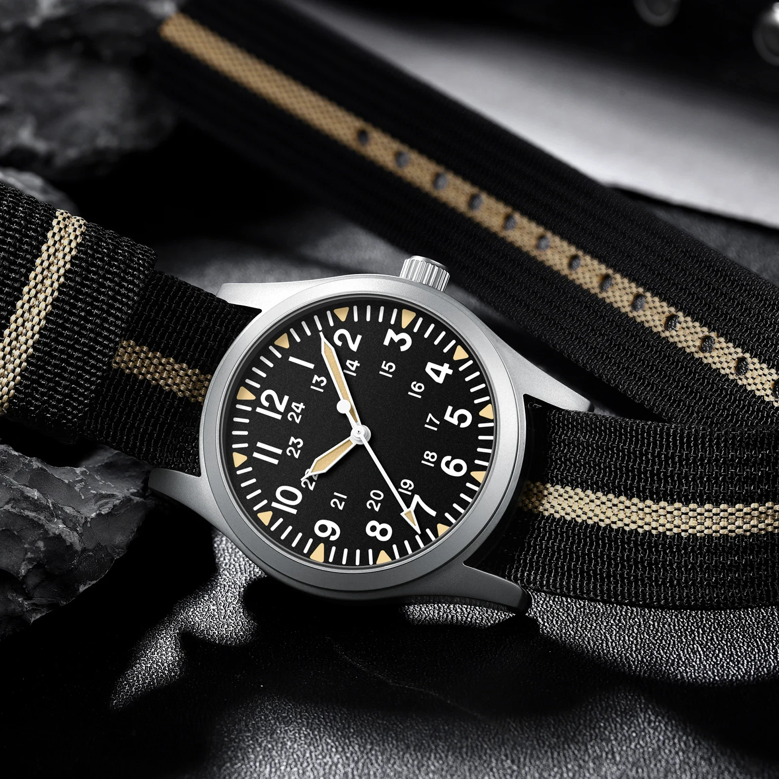MILITREK 2026 Neue 37mm Militär Retro Gürteluhr Herren VK31 Quarzuhr Edelstahl 100m Wasserdicht C3 Nachtlicht Reloj Hombre – Detail 6