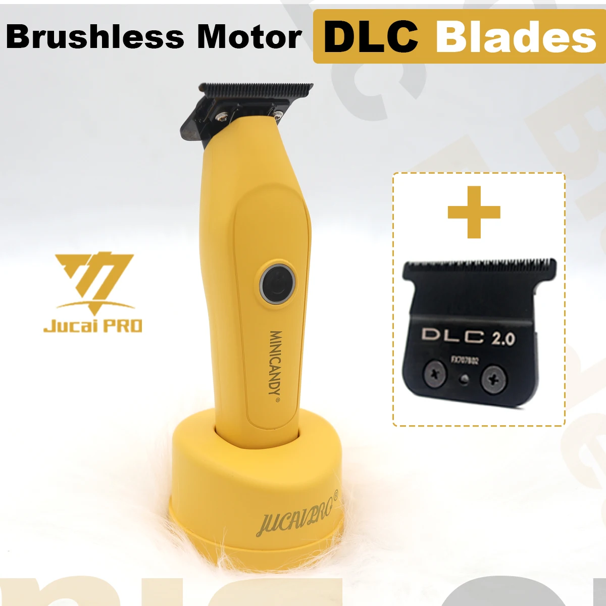 New JUCAI MINICANDY JC08 Trimmer for Men DLC Blade Zero Gapped 8800RPM Brushless Motor with Base Charger Hair Cutting Machine