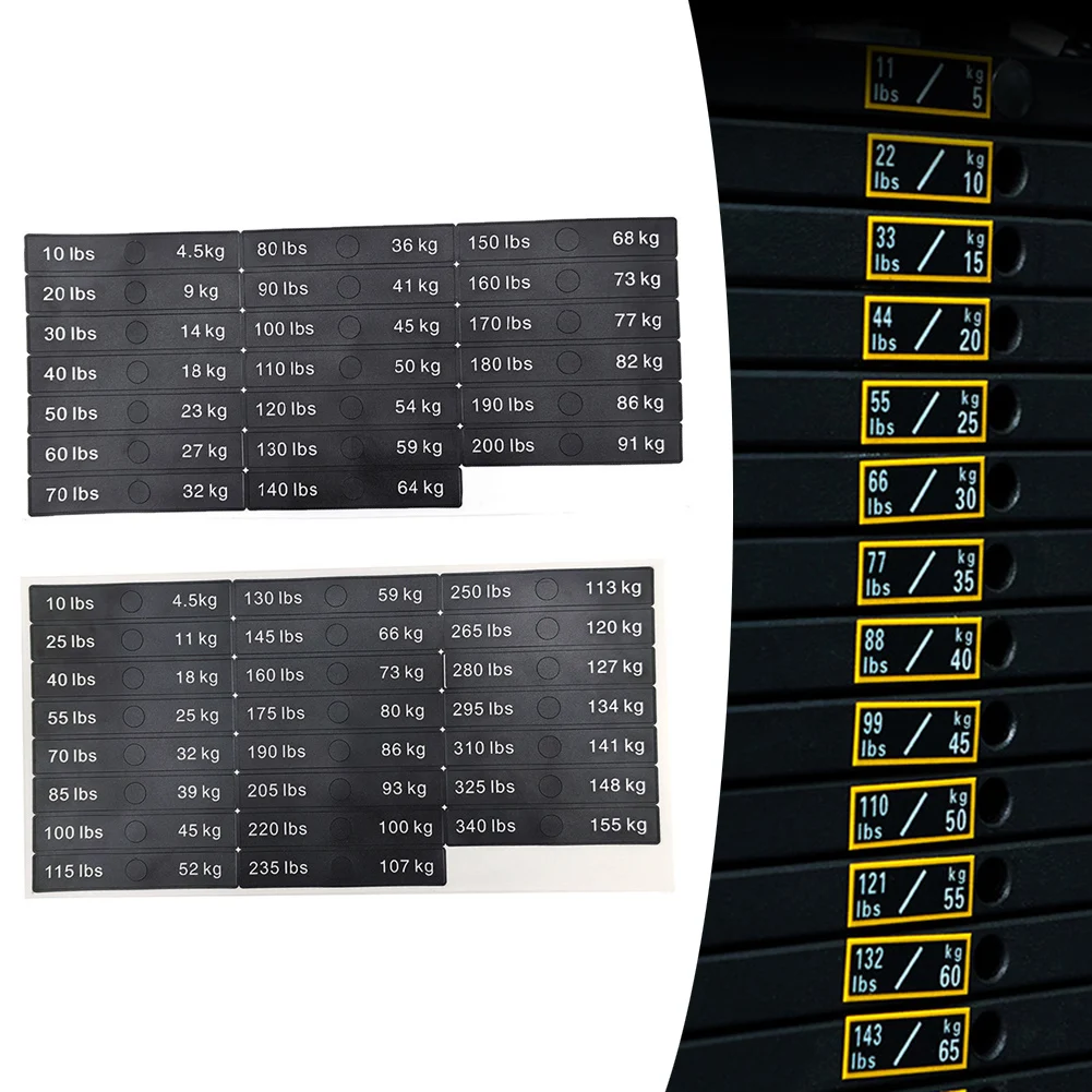 1Pc Fitness Weight Block Stickers 10LB To 340LB PP Number Labels For Gym Machines Quick ID Decals For Dumbbells