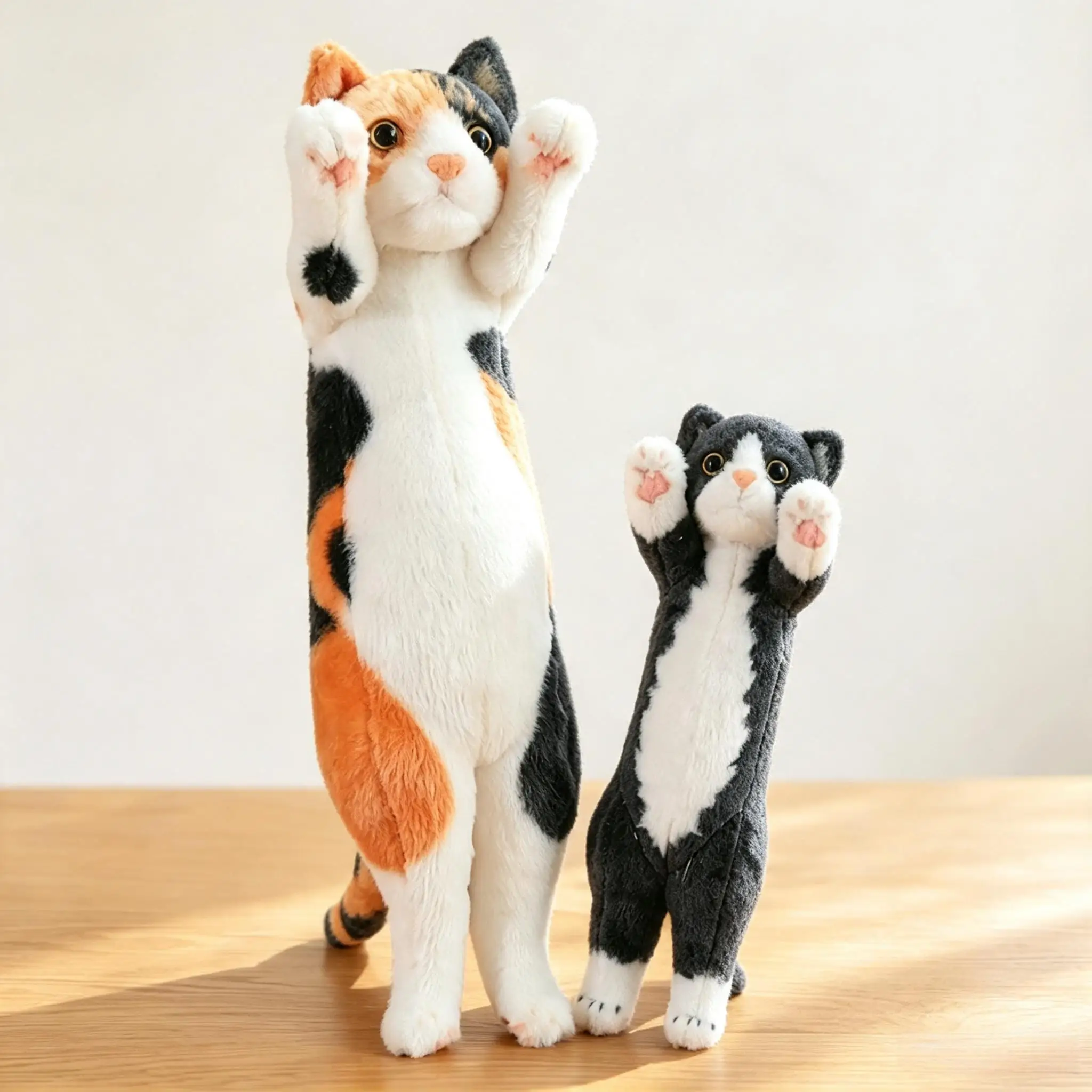 Kawaii Raise‑Hand Cat Plush Toy Soft Flower Black Cat Stuffed Animal Doll Pillow Sleep Cushion Decor Birthday Gift Boy Girl Kids