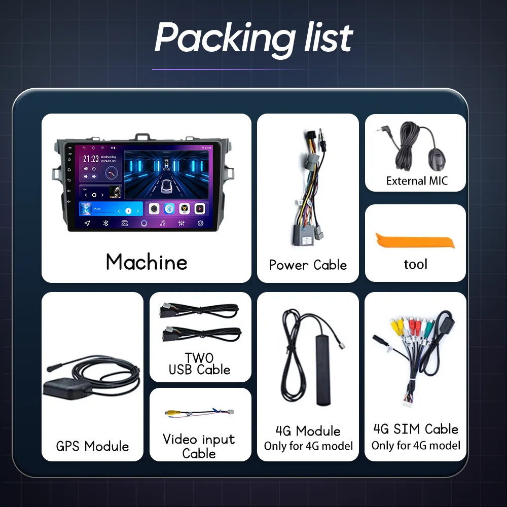 

Android 15 Carplay For Toyota Corolla E140 E150 2007 2008 2009 2010 2011 2012 2013 Multimidia Player Radio Stereo GPS Navigation