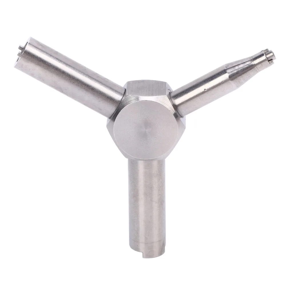1pcs Portable Stainless Steel Gas Valve Key Multifunctional 3 in 1 Triangle Wrench Valve Disassembly Tool For Charging Valves