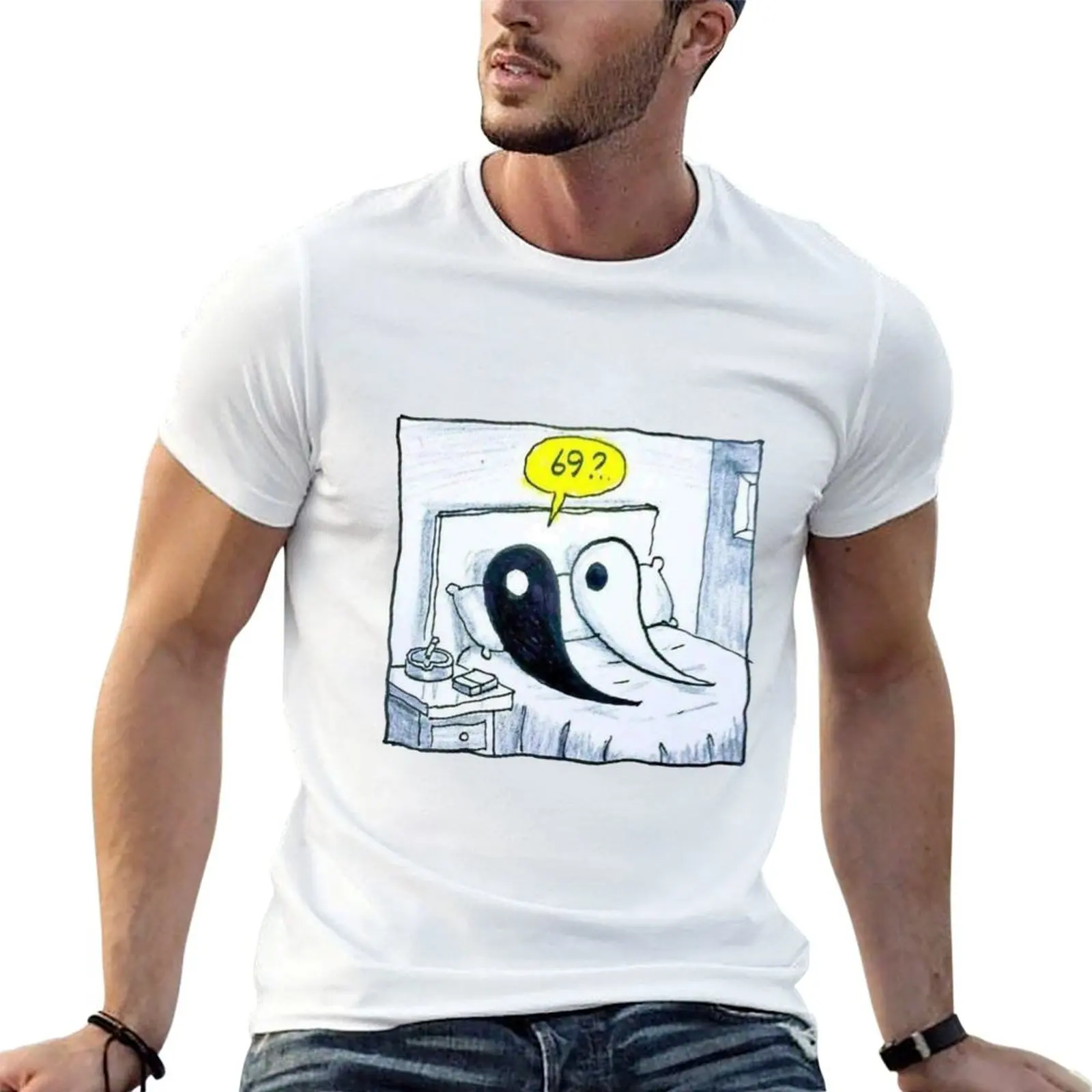 

Yin T-Shirt heavy man shirts shirt Yang and 69 cotton t man 100% t cotton