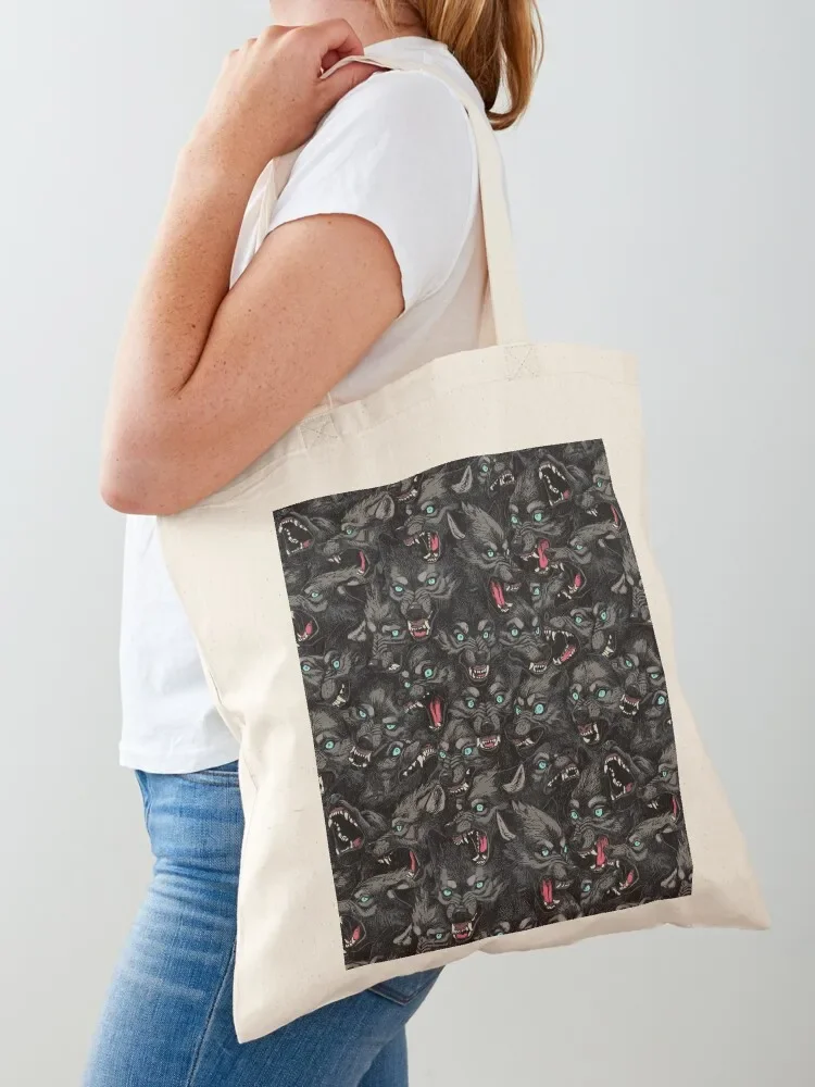 Wolf Pack Pattern Tote Bag canvas shopping bag Big bag women tote shopper women canvas