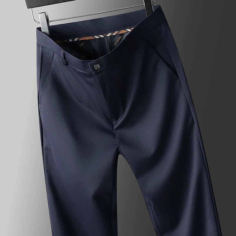 3Piece Set Men's Four-Way Stretch Business Casual Pants Elastic Comfortable Formal Dress Trousers for Spring/Autumn