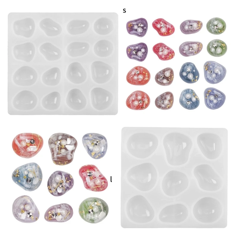 

31BB Silicone Crafting Moulds Distinctive Geometric Stone Shape Handmade Moulds Silicone Texture for Pendants and Earrings