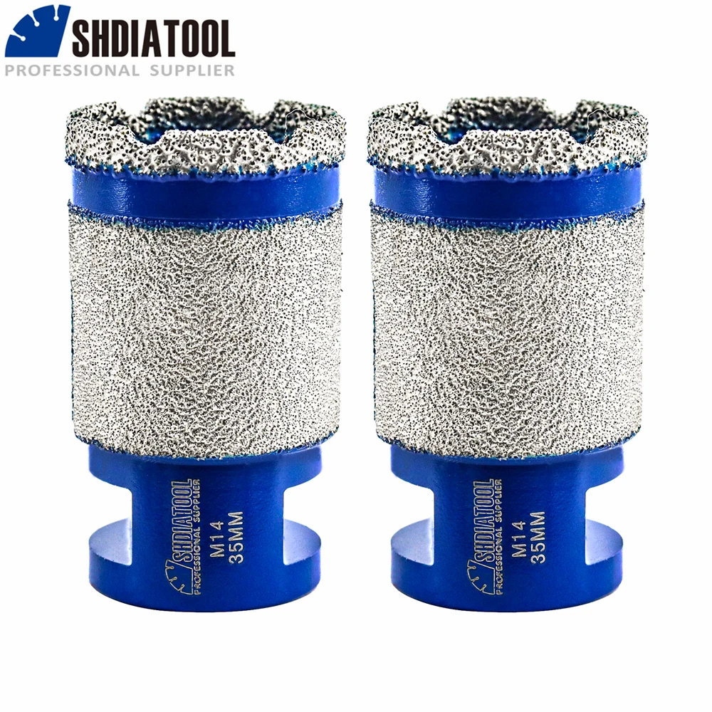 Shdiatool Peças pk Diamante Perfuração Dedo Moagem Bits 35 mm Cerâmica Telha Granito Moldar Polimento Ampliar Bisel Buraco M14 Rosca