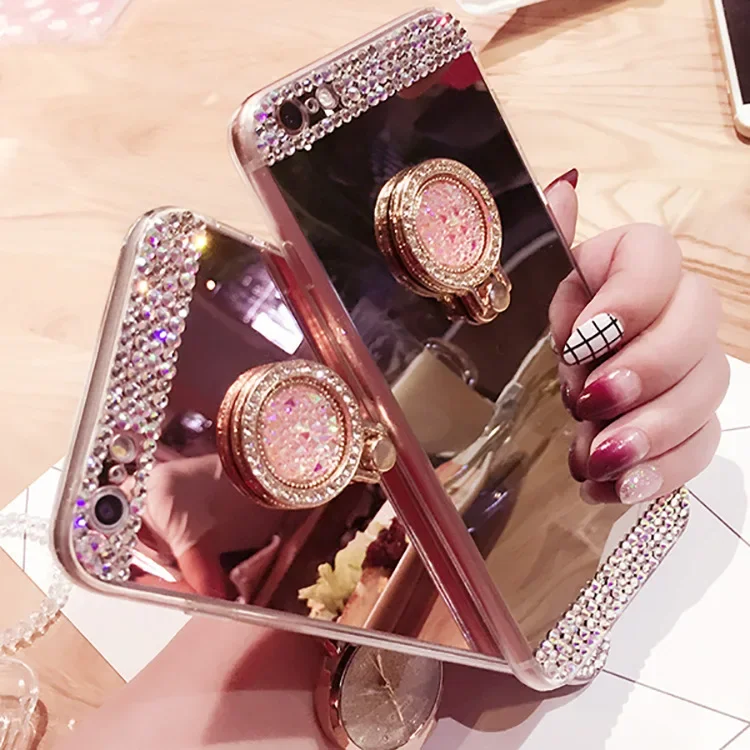 Luxury Diamond Case For Huawei P50 P40 P30 Pro Lite Mate 40 30 Honor X7 X8 X9 70 50 60 30i Nova 5T Glitter Soft TPU Mirror Cover