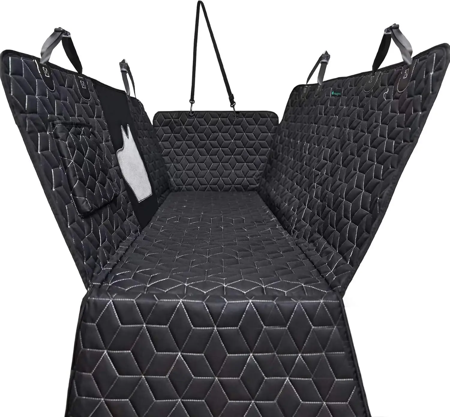 

Waterproof Dog Car Seat Cover for SUV Backseat, Heavy Duty Pet Hammock with Mesh Window, Non-Slip Design