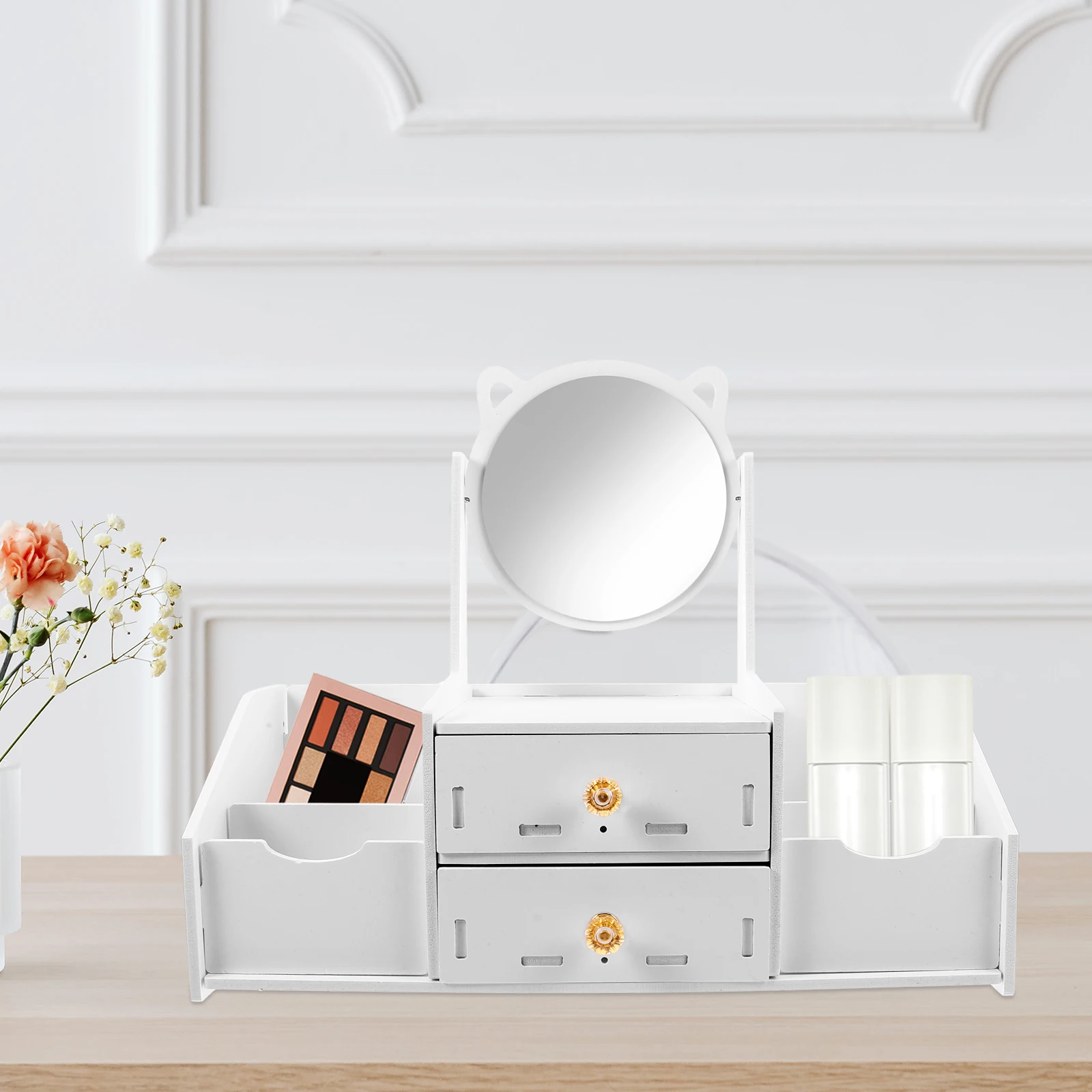 Organizzatore per Trucchi con Cassetti per Specchiera da Toeletta, Scrivania, Piano di Lavoro Trasparente