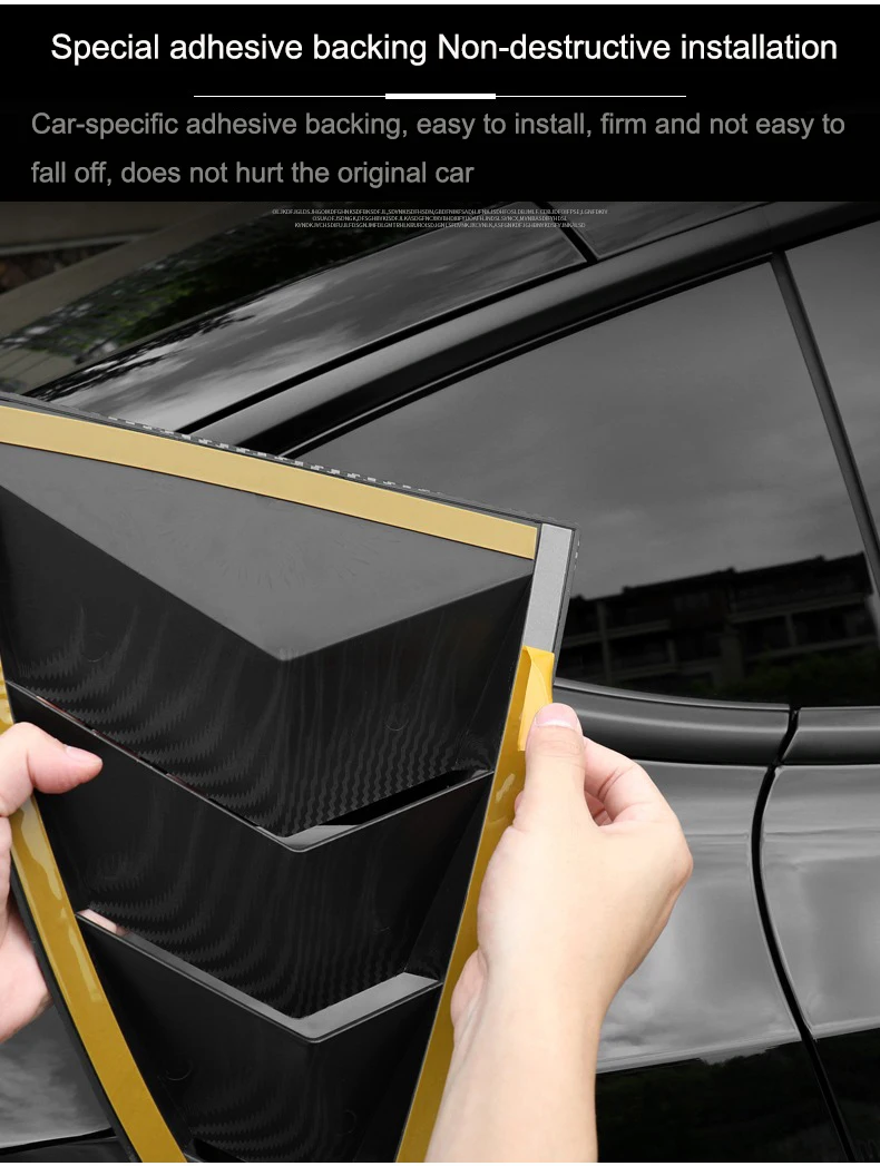 For Tesla Model 3/Y 2017-2024 Rear Triangle Window Trim Covers Model Y Shutter Window ABS Gloss Carbon Fiber Decorative Plate