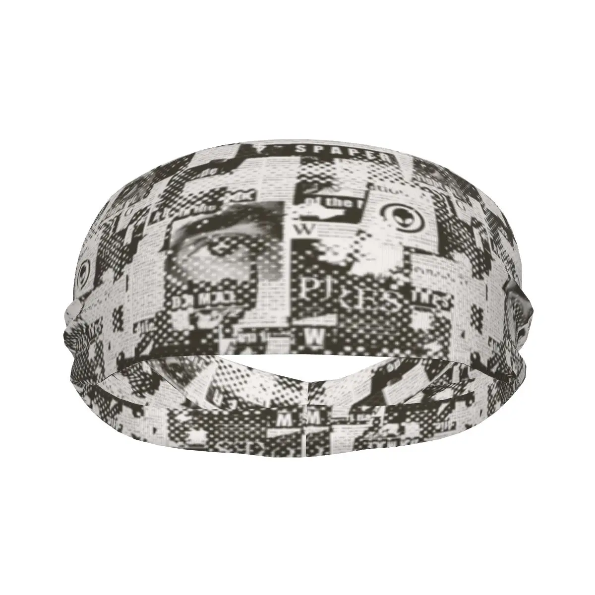 

Grunge Magazine And Newspaper Clippings Elastic Hair Band Yoga Headband Makeup Hair Hoop Headwrap