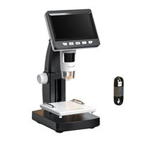 ABJZ Digital Microscope 4.3Inch IPS 1000X Zoom HD1080P Professional Electronic Metal Stand Professional Magnifier