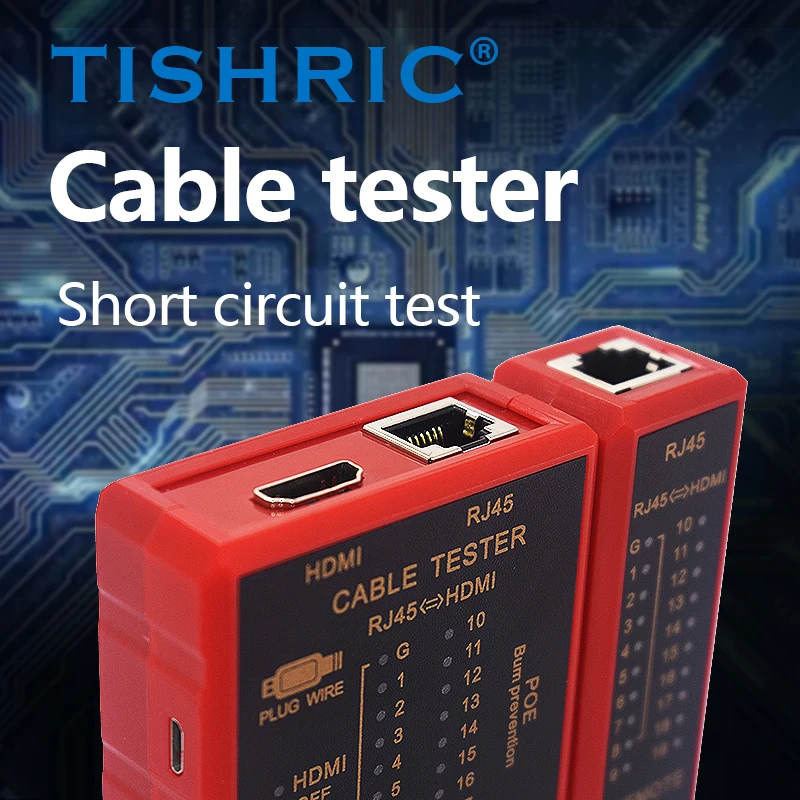 

TISHRIC Network Cable Tester Multifunctional Single Head Network Cable Tester Crystal Head Single Side to Line Gigabit Anti Burn