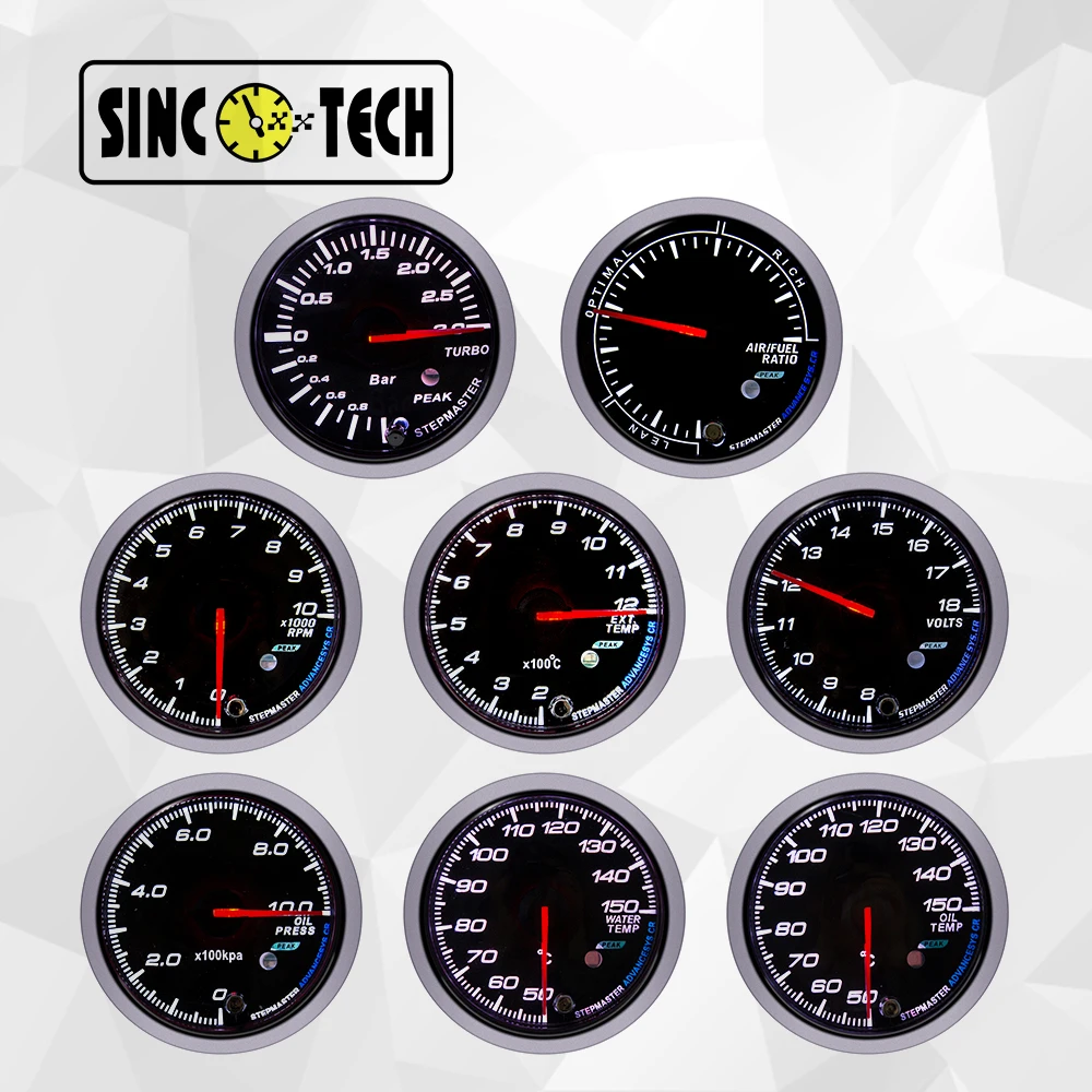 

60mm Sincotech 620 Series Boost/Turbo Oil Pressure Water temperture Air Fuel Ratio Voltage Gauge Auto Meter