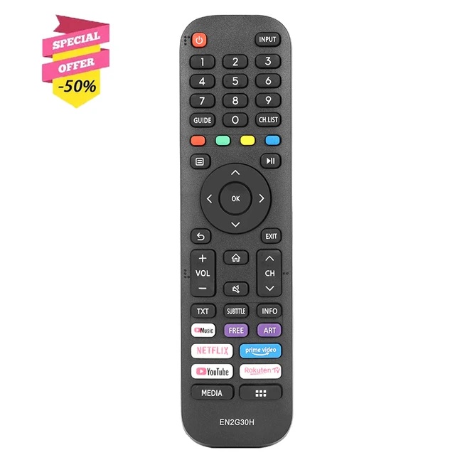 EN2G30H Remote Control Compatible With Hisense TV 43A7340F Replacement  Controller With Netflix Prime Video YouTube Buttons - AliExpress