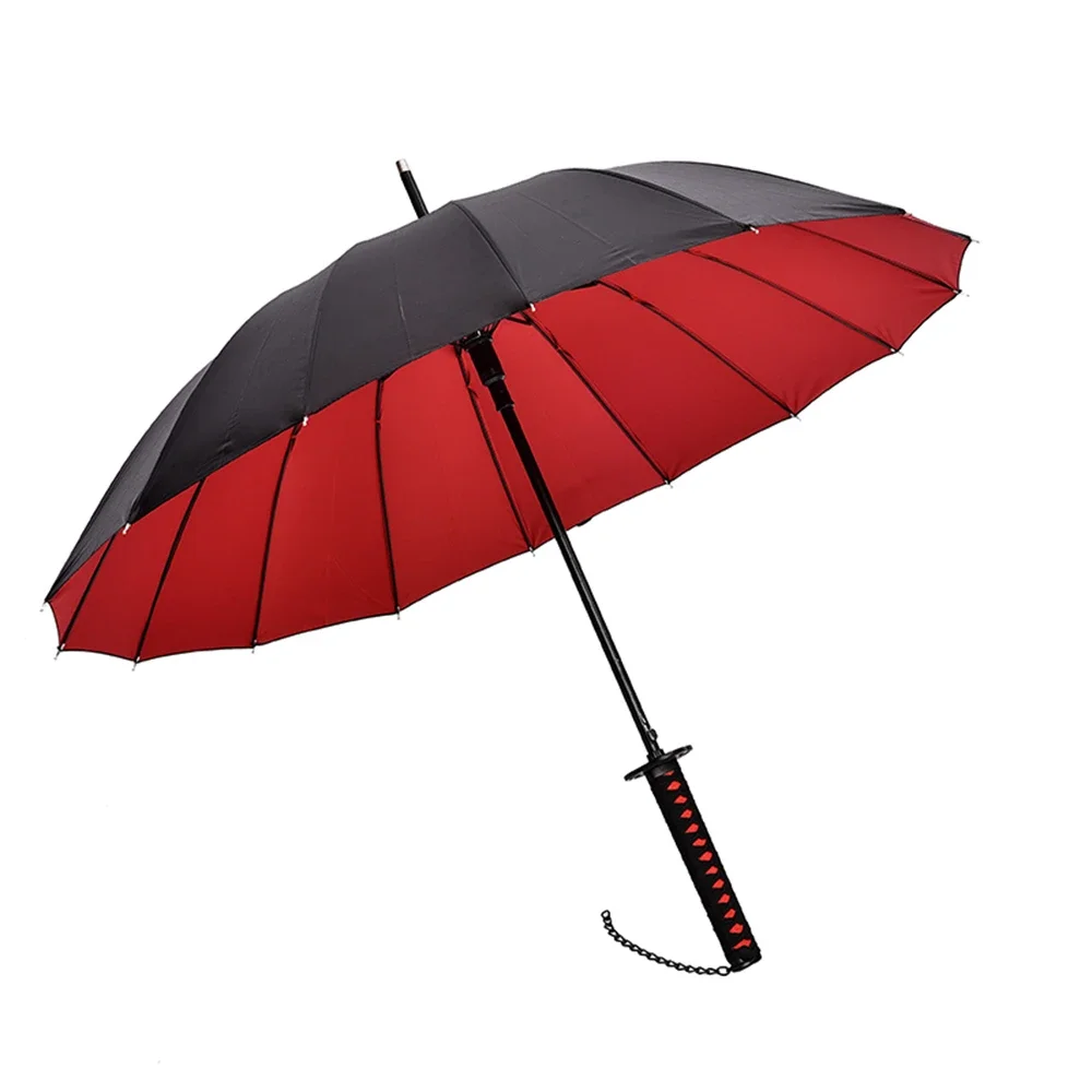 NF Straight Umbrella with Long Handle, Windproof Samurai Sword, Japanese Katana, Ninja-like, Sun, Rain, Diameter105cm, 41 Inches